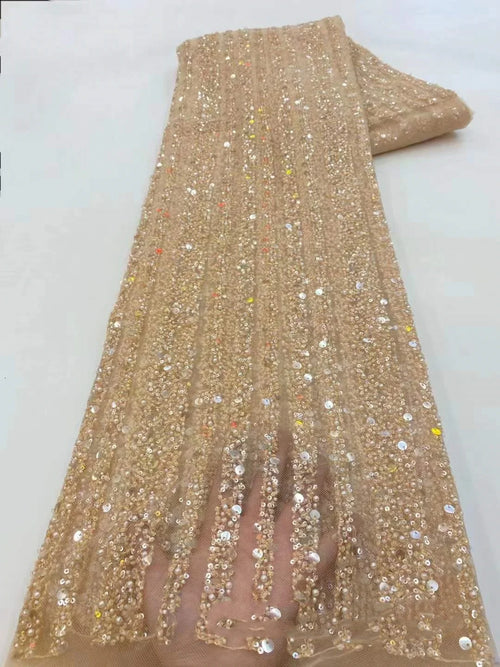 10 Colors Wedding Dresses Stage Wear Bridal Evening Party Material Vertical Bar Diamond Sequin Pearl Mesh Embroidered Fabric
