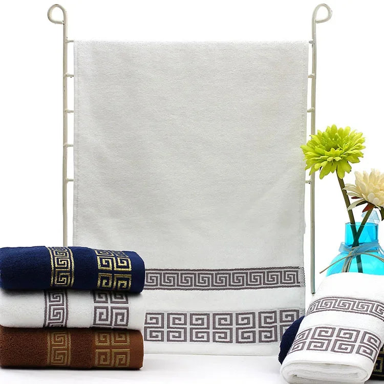 Adult Bathroom Towels, 35x75cm, 100% Cotton, High Quality, Luxury Soft, Embroidered, Beach, Strongly Water Absorbent