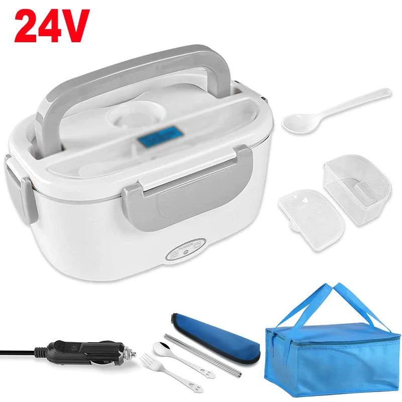 Electric Lunch Box Stainless Steel School Student Picnic 220V 110V 24V 12V Heating Food Warmer Heated Container Car EU US Plug