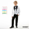 Special Occasion Wedding Communion Suit Sleek Jacket Graceful Vest Tailored Pants Elegant Bow Tie Sophisticated Children Wear
