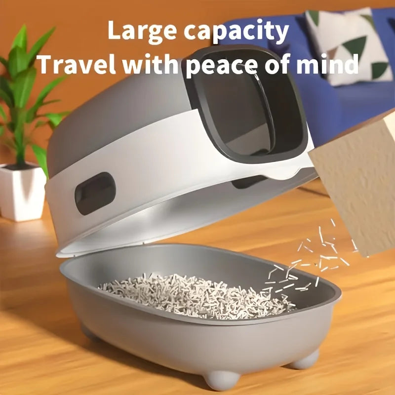 Super-capacity top-loading cat litter box – spacious, foldable, splash-proof, and odor-control design