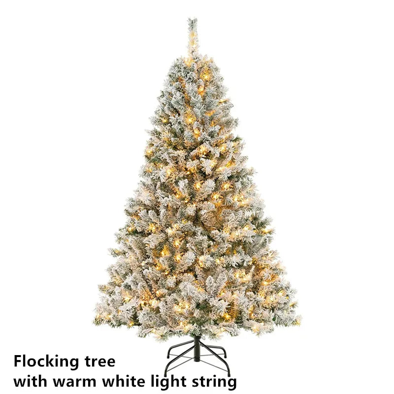 13ft Artificial Huge Christmas Tree , Snow Flocked Full Prelighted Xmas Tree with 2800 Branch Tips, 900 Incandescent Lights