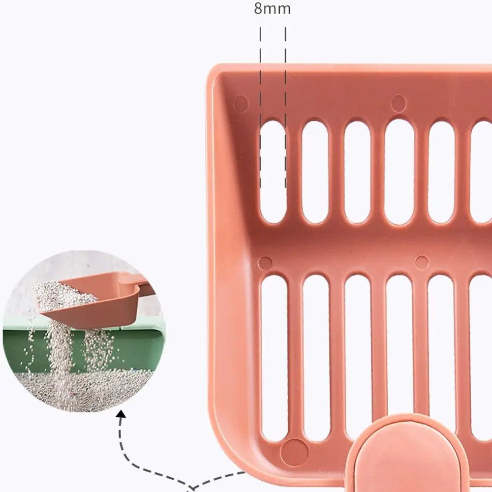Large Capacity Cat Litter Scoop Plastic Fine Sifting Pet Poop Shovel with Storage Box Pets Litter Shovel Cat Litter Box Cleaning