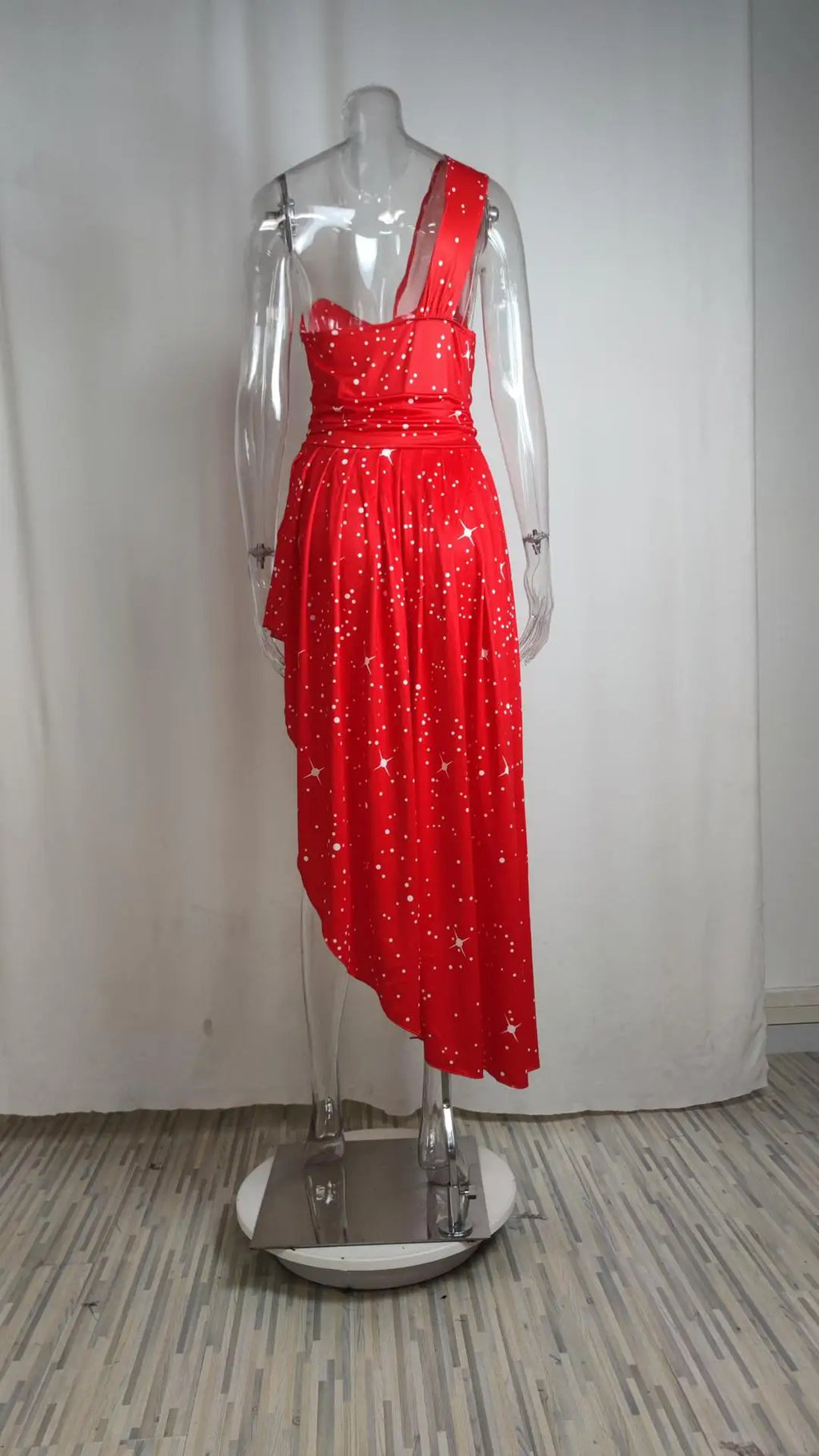 Women's Elegant One Shoulder Glitter Sparkle High Slit Maxi Dress Formal Evening Gown Boho Beach Party Dress