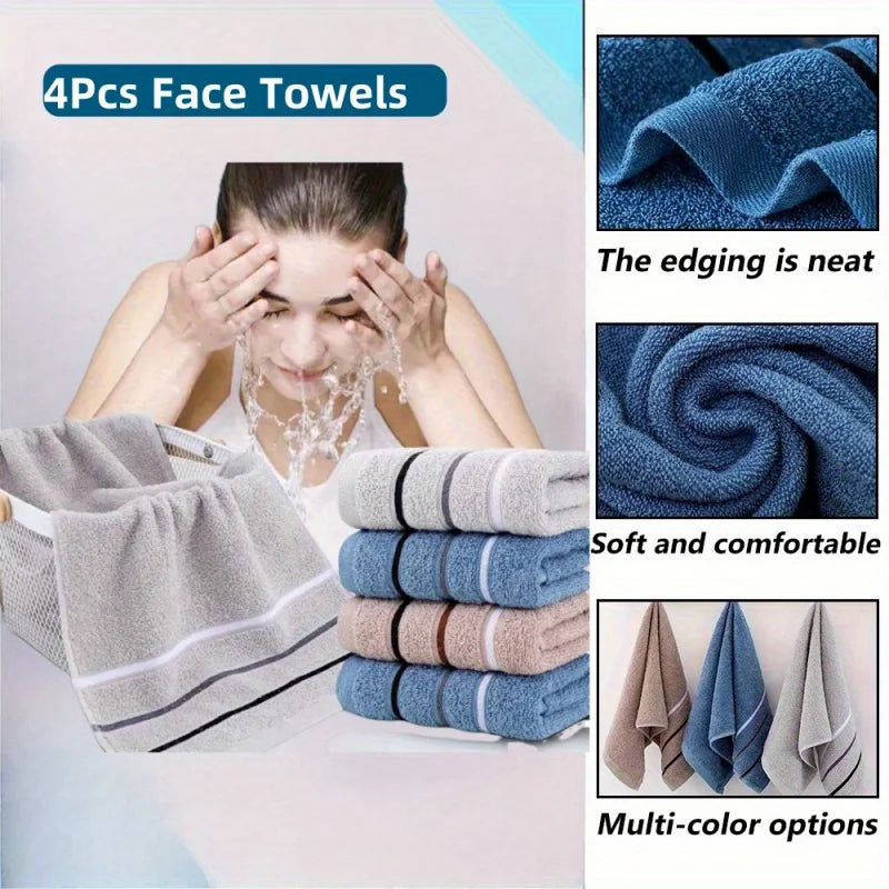 4 Set of Bath Towels，Soft and Absorbent Bath Towel，Suitable for bathroom shower、Gym、Sauna Room、Kitchen and Outdoor，Multi-color Q