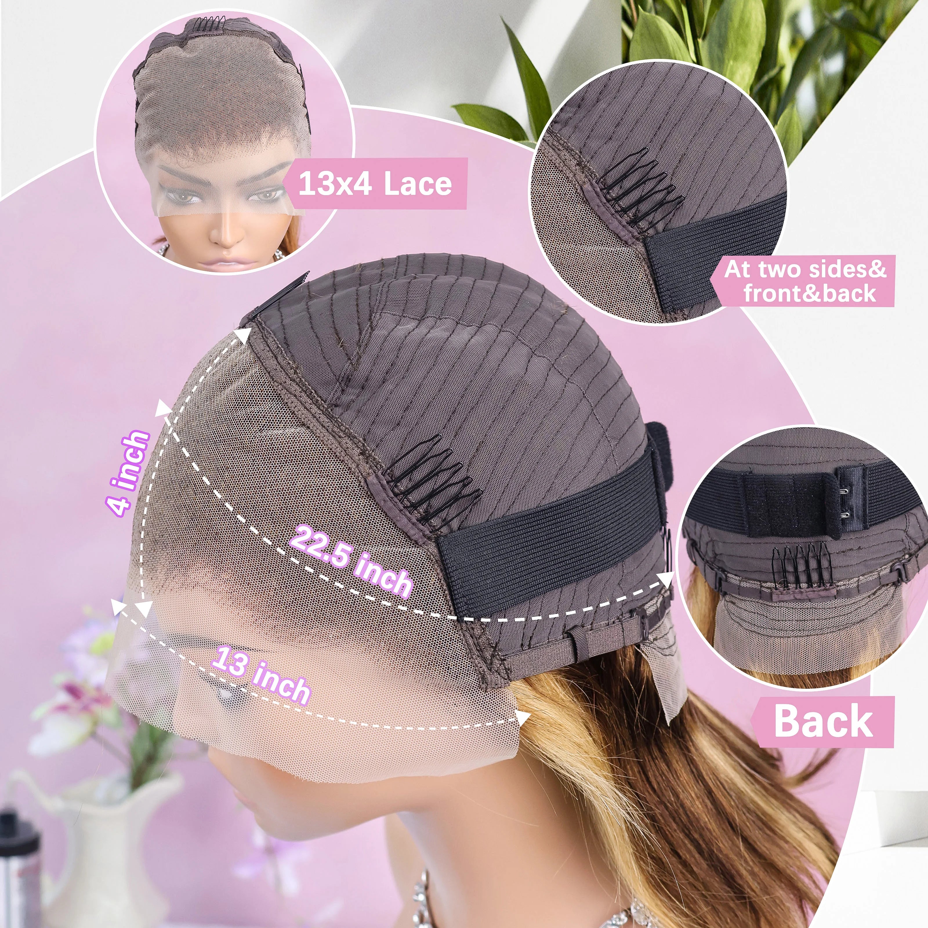 100% Human Hair Wigs 13x4 Lace Human Hair Lace Frontal Wig Ready Wear Bob Wigs 220Density For Black Women 4/27 Color Gold