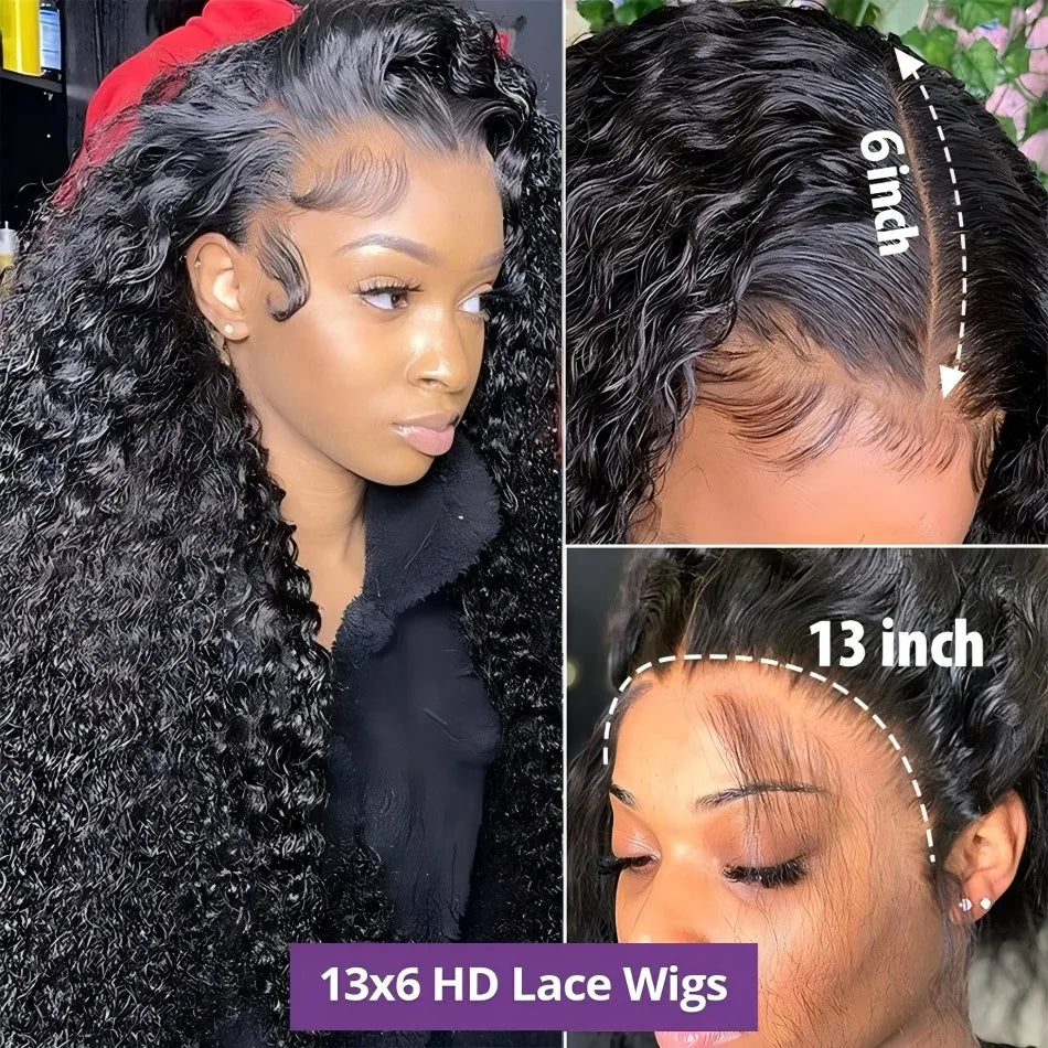 30 Inch Deep Wave Lace Frontal Wig 13X6 Hd Curly Brazilian Human Hair Lace Front Wigs For Women Water Wave Pre Plucked Lace Wigs