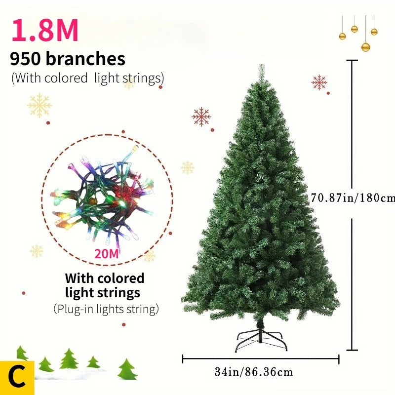 1.8 Meter Christmas Tree with Light Home Decorations DIY Large Ornaments Set 950 Branches Super Encrypted Christmas Tree 2025