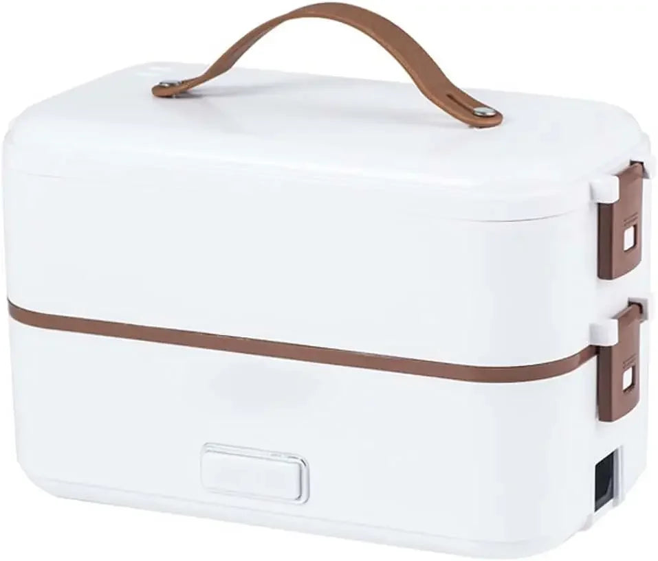 Electric Lunch Box, Portable Food Warmer for Home Office, 2 Layers Steamer Lunch Box, Removable Stainless Steel Container