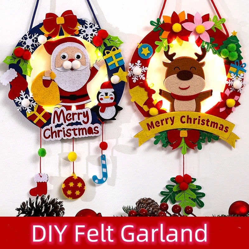 Christmas Decor Children Felt Craft kits DIY Christmas Garlands Wreaths Christmas Craft Kits for Kids DIY