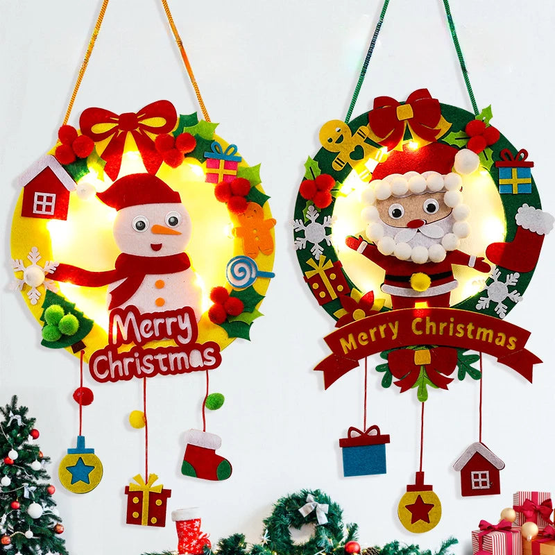 Christmas Decor Children Felt Craft kits DIY Christmas Garlands Wreaths Christmas Craft Kits for Kids DIY