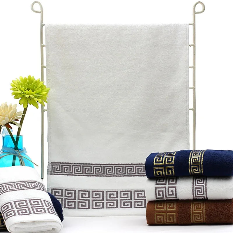 Adult Bathroom Towels, 35x75cm, 100% Cotton, High Quality, Luxury Soft, Embroidered, Beach, Strongly Water Absorbent