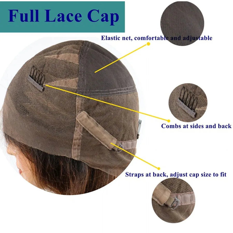 Light Brown Blonde 360 Full Lace Front Human Hair Wigs Highlighted Wig Silky Straight 100% Human Hair 13x6 HD Lace Frontal