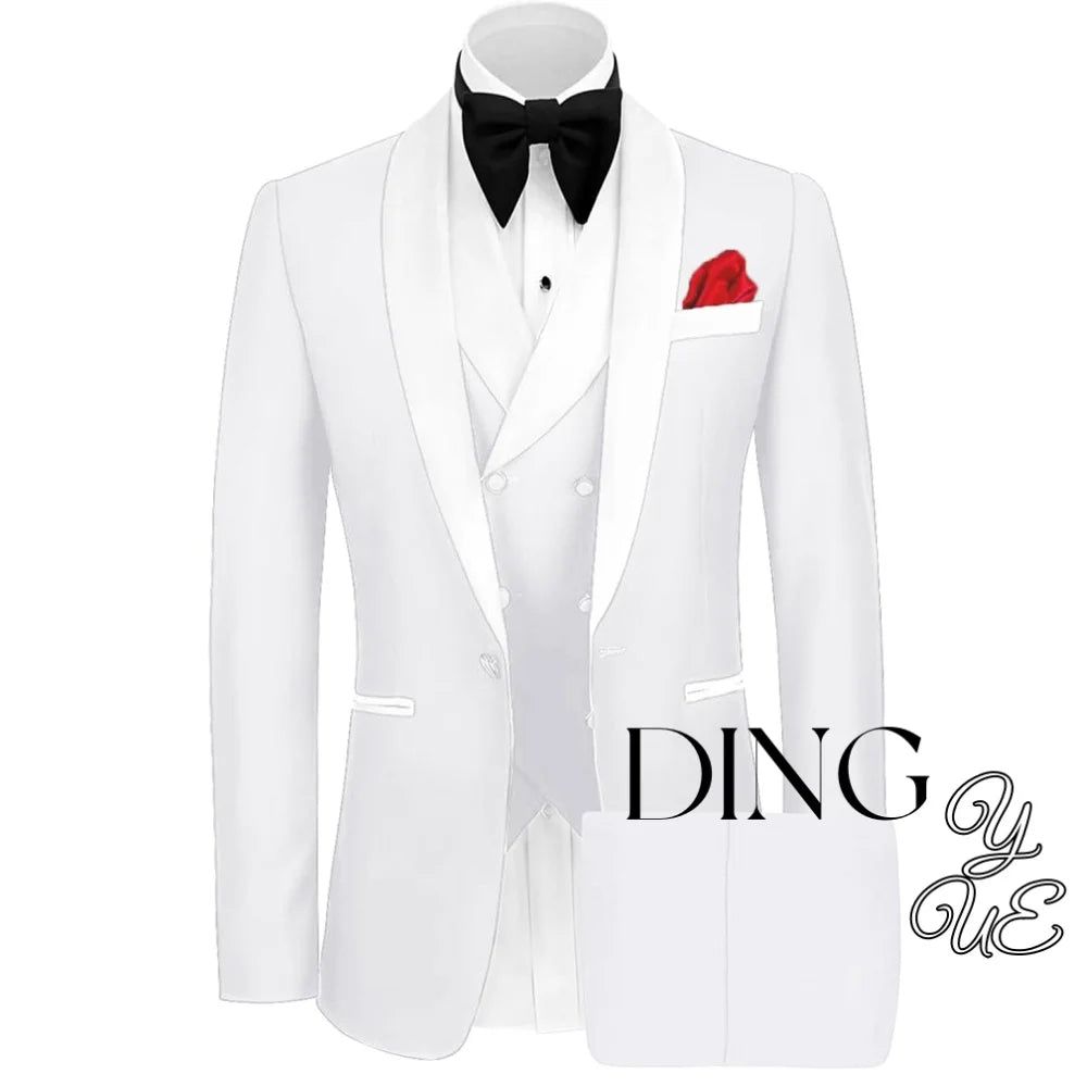 Men 3 Piece Suit Mens Tuxedo Suit for Men Slim Fit Suits One Button Shawl Lapel Wedding Suit Tuxedos trajes para hombre