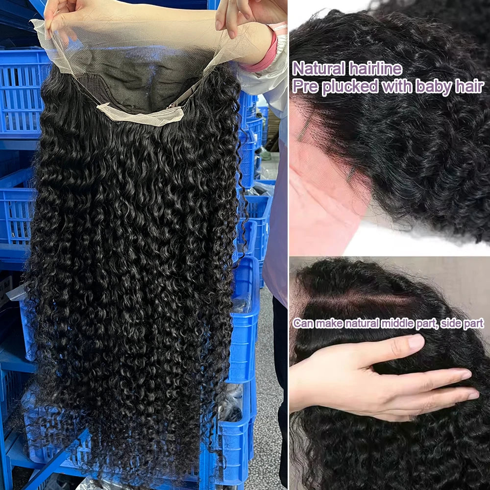 Natural Color 13x6 hd Lace Frontal Wig Water Wave Curly 13x4 Lace Human Hair Preplucked Brazilian Hair Wigs Afro for Women