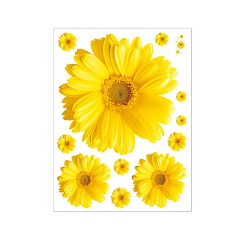 Background Decor Colorful Home Decoration Bedroom Removable Daisy Flower Mural Sticker Decor Sticker Wall Decals Wall Stickers