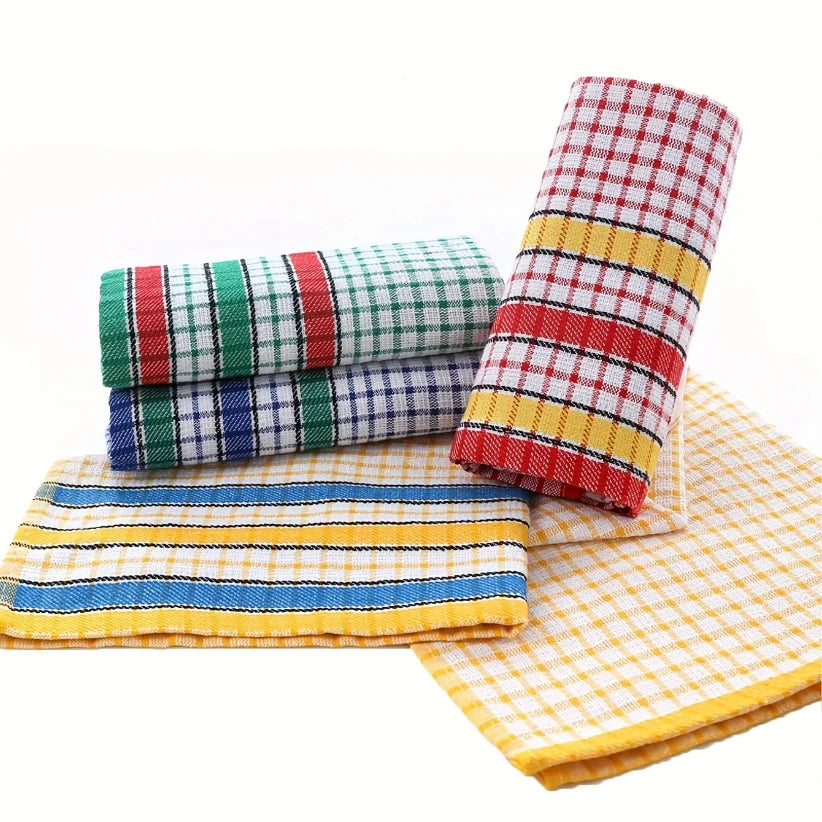 Large Kitchen Dish Towels Absorbent Cotton Kitchen Towels Quick-Dry Cleaning Cloths Colorful Tea Towel for Washing Drying Dishes