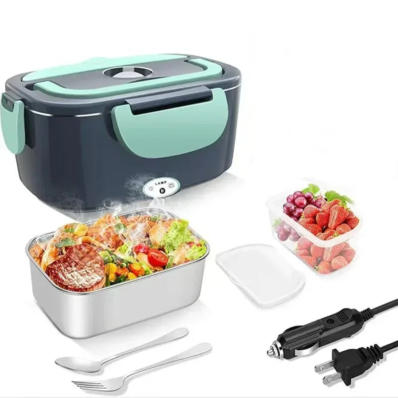 2 in 1 Portable Electric Lunch Box Lunch Box with Heating Function Household Appliances Food Box Electric Lunch Heating Portable