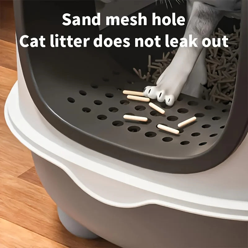 Super-capacity top-loading cat litter box – spacious, foldable, splash-proof, and odor-control design