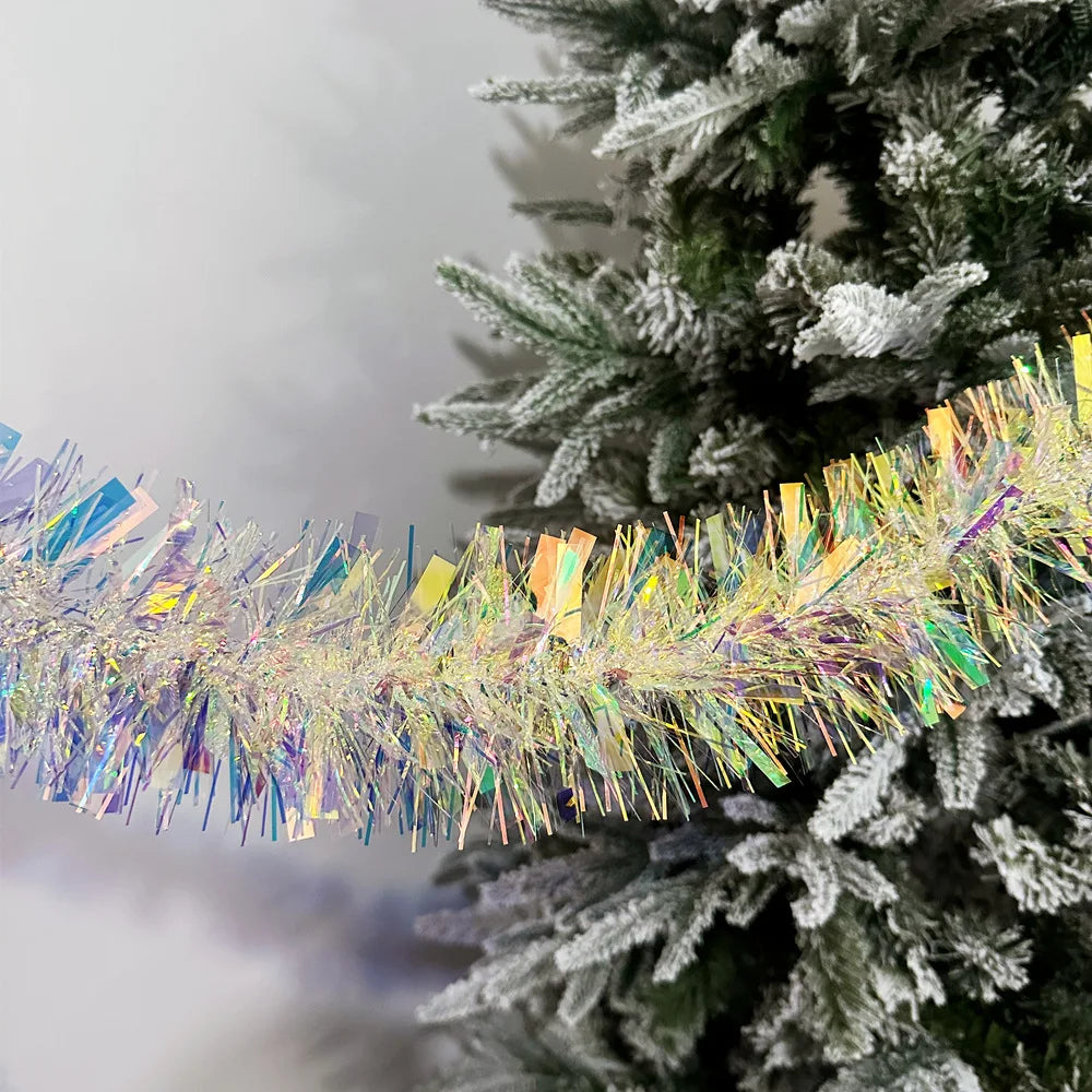 Christmas Tree Decorations Christmas Tinsel Garland Metallic Shiny Garland for Christmas Home and Living Room Decoration