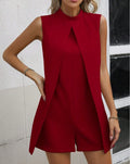 Summer Jumpsuit Women Fashion Solid O Neck Sleeveless Chic Playsuit Elegant Clothes Female Casual Jumpsuits playsuit