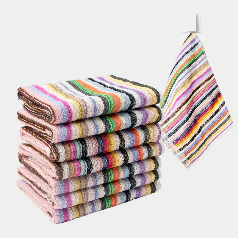 Stripe Kitchen Dish Towels 100% Cotton Highly Absorbent Multi Purpose Tea Towels for Cooking, Drying & Cleaning Pack of 10