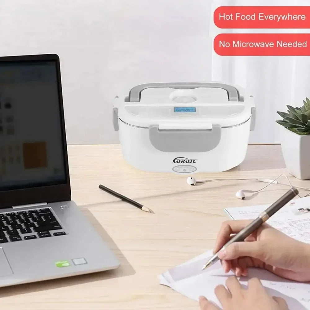 2 in 1 Portable Electric Lunch Box Lunch Box with Heating Function Household Appliances Food Box Electric Lunch Heating Portable