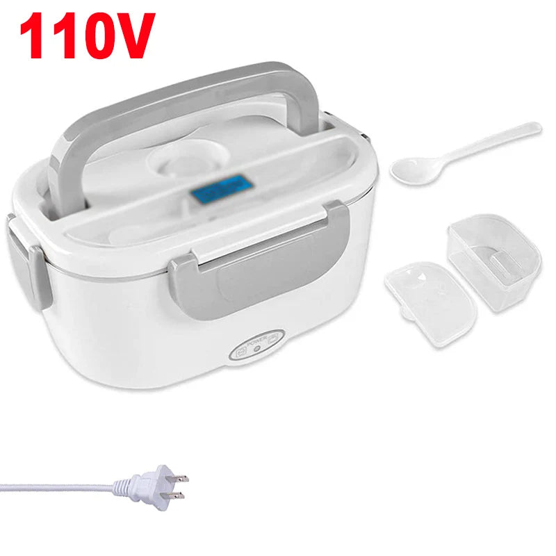 Electric Lunch Box Stainless Steel School Student Picnic 220V 110V 24V 12V Heating Food Warmer Heated Container Car EU US Plug