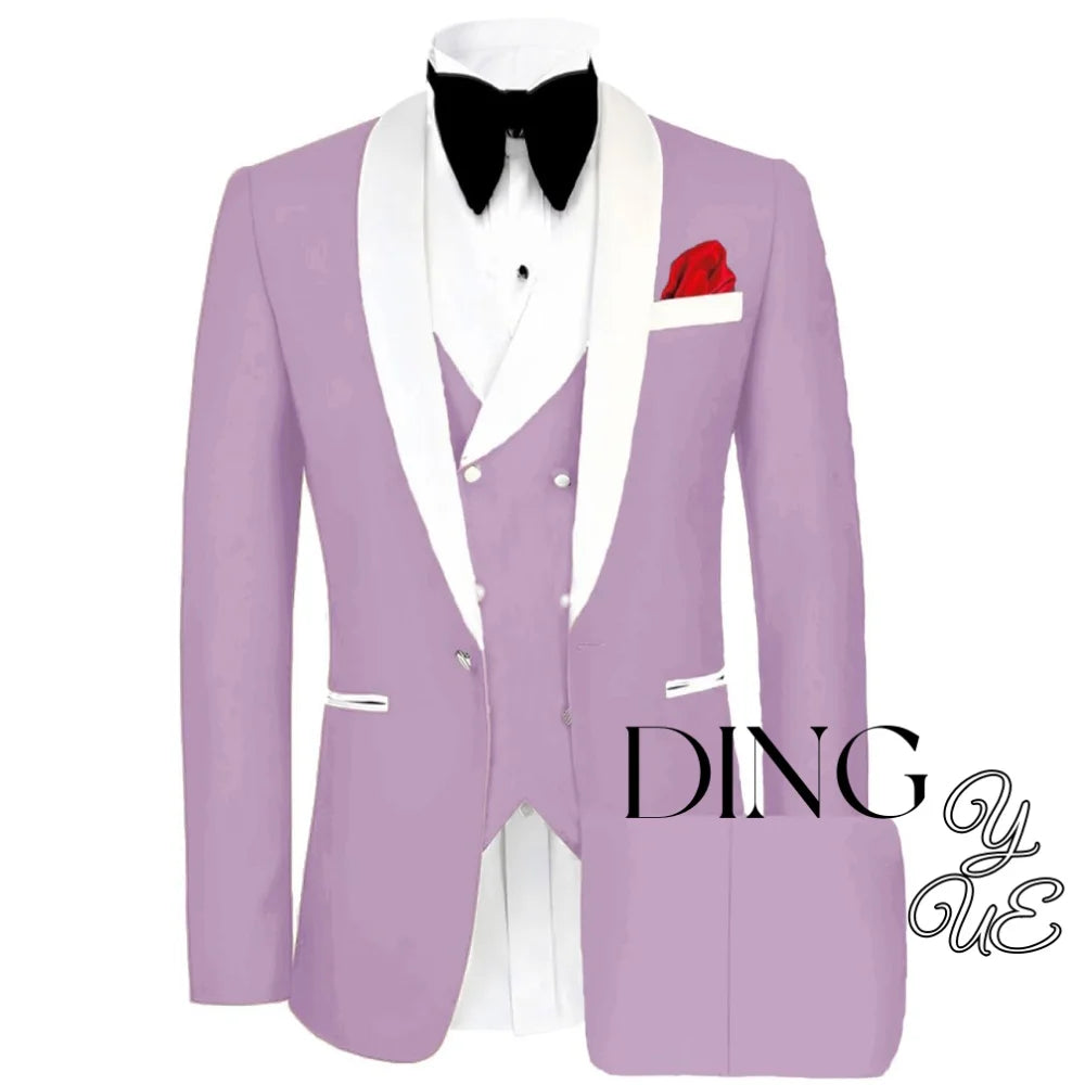 Men 3 Piece Suit Mens Tuxedo Suit for Men Slim Fit Suits One Button Shawl Lapel Wedding Suit Tuxedos trajes para hombre