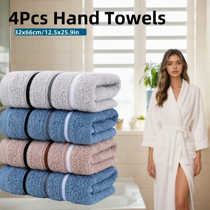 4 Set of Bath Towels，Soft and Absorbent Bath Towel，Suitable for bathroom shower、Gym、Sauna Room、Kitchen and Outdoor，Multi-color Q
