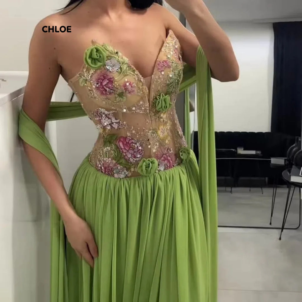 Line A Luxury Elegant Party Dresses for Wedding Woman Off the Shoulders Women's Ball Gown Sleeveless Customized Chiffon Evening
