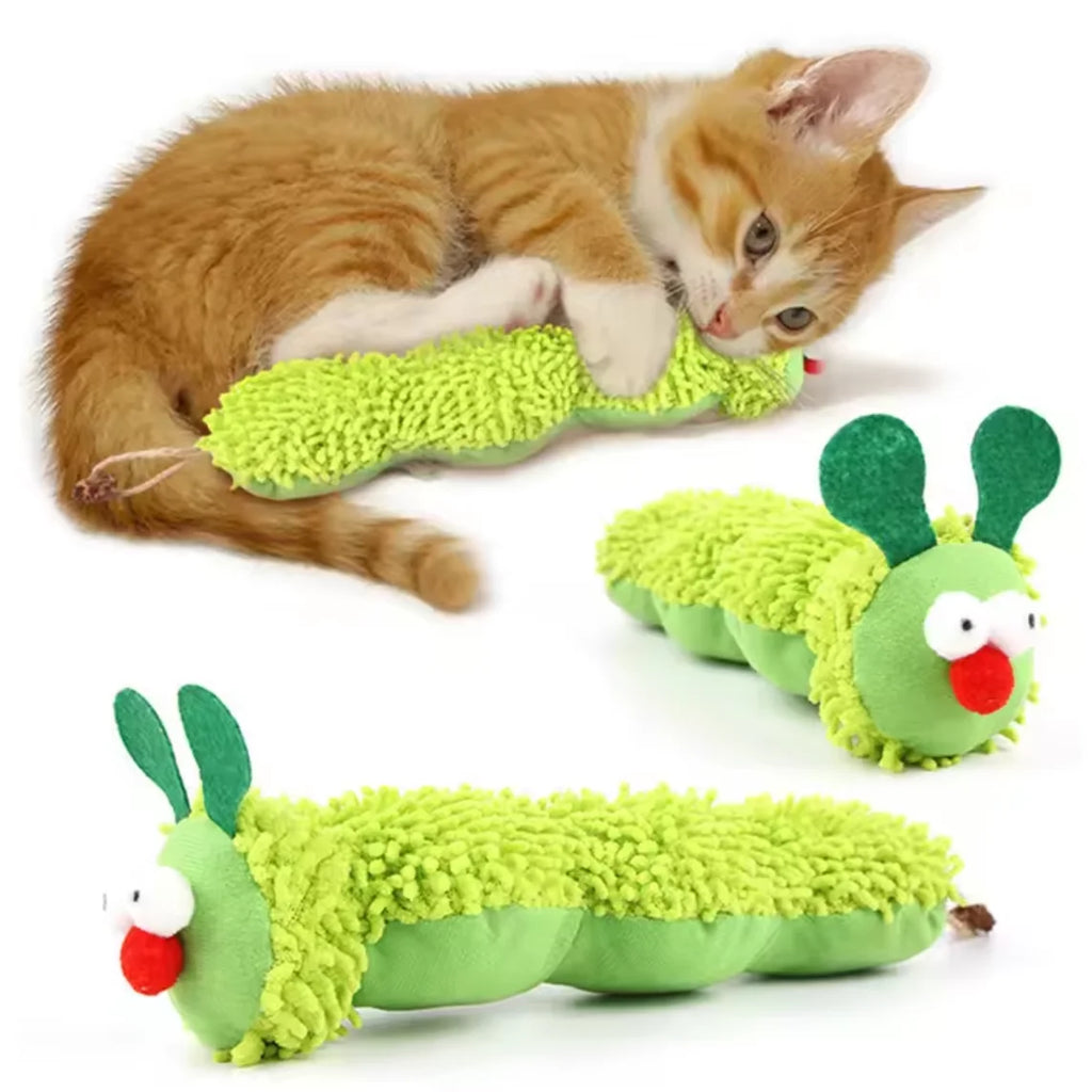 Pet Supplies Caterpillar Shaped Plush Cat Toy Contains Catnip Self Pleasure Boredom Relief Interactive Play