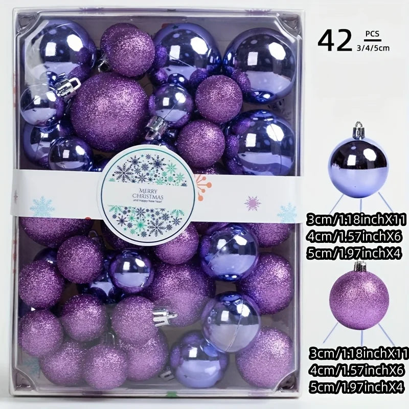 42 Christmas Balls, Christmas Tree Decorations, Hanging Balls In Various Colors, Christmas Decorative Balls, and Christmas Decor