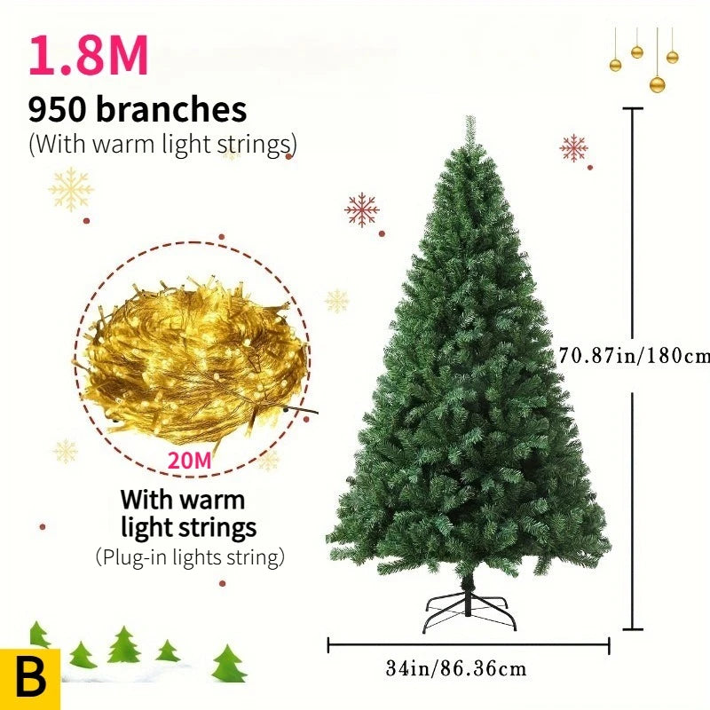 1.8 Meter Christmas Tree with Light Home Decorations DIY Large Ornaments Set 950 Branches Super Encrypted Christmas Tree 2025
