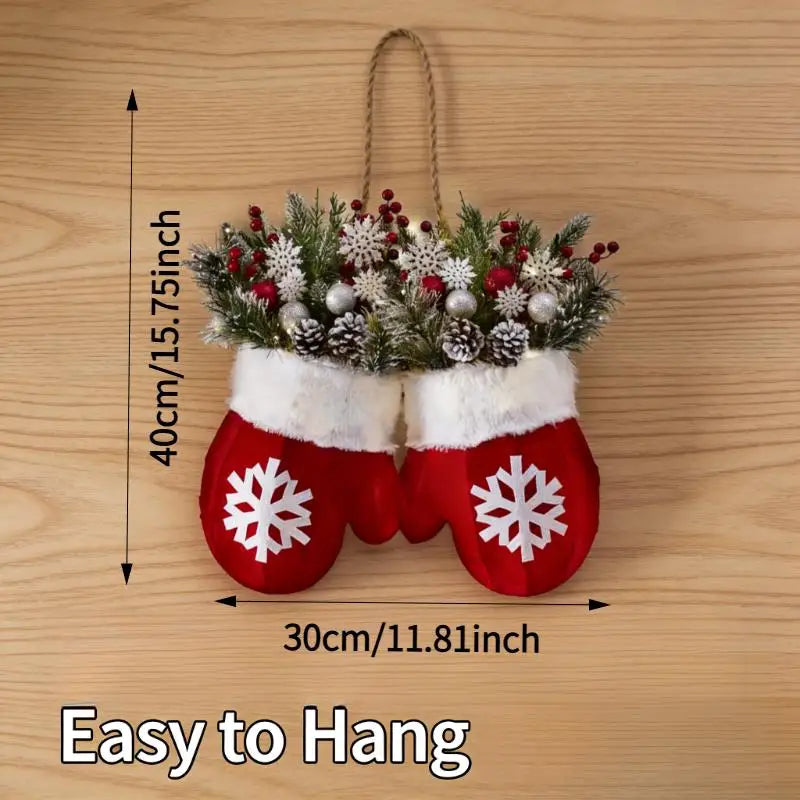 Christmas Glove Wreath,Christmas Wreath for Front Door Artificial Wreath, Christmas Wreath, Christmas Decoration, Christmas Tree