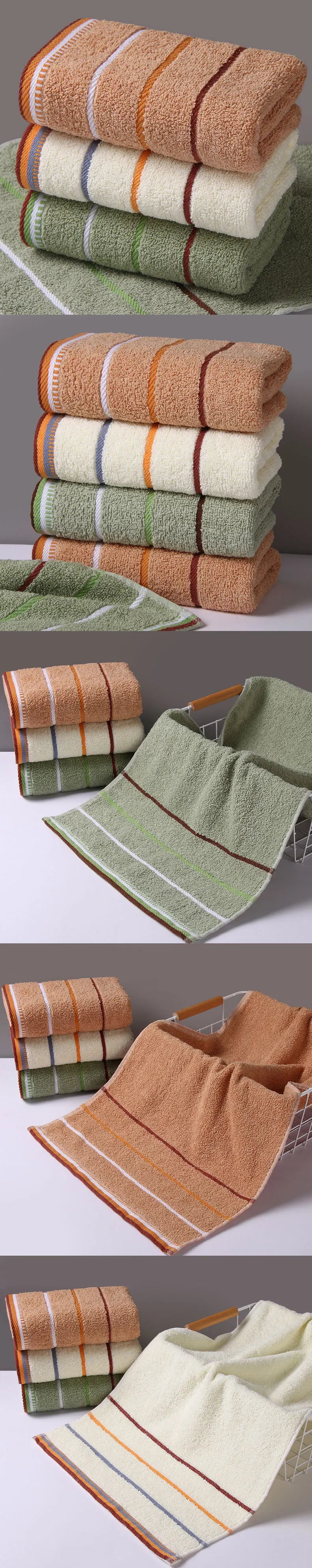 Towels Pure Cotton Thickened Kitchen Bath High Grade Household Hotel Gift Towels Absorb Water Color Washing Face  Fiber Towels