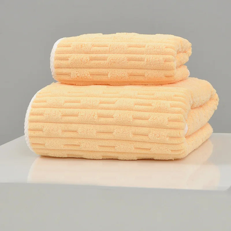 Towel bath towel two sets of soft absorbent bath with adult wrap thickened quick dry coral velvet for home