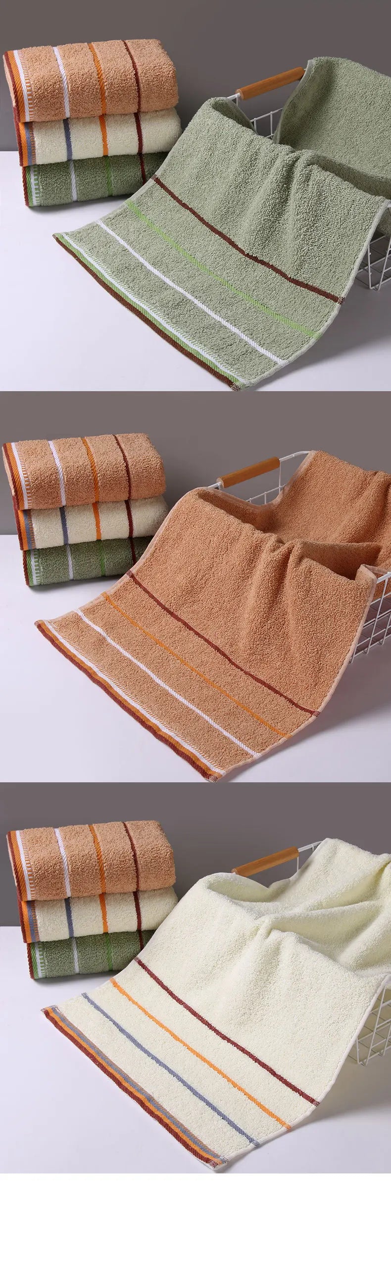 Towels Pure Cotton Thickened Kitchen Bath High Grade Household Hotel Gift Towels Absorb Water Color Washing Face  Fiber Towels