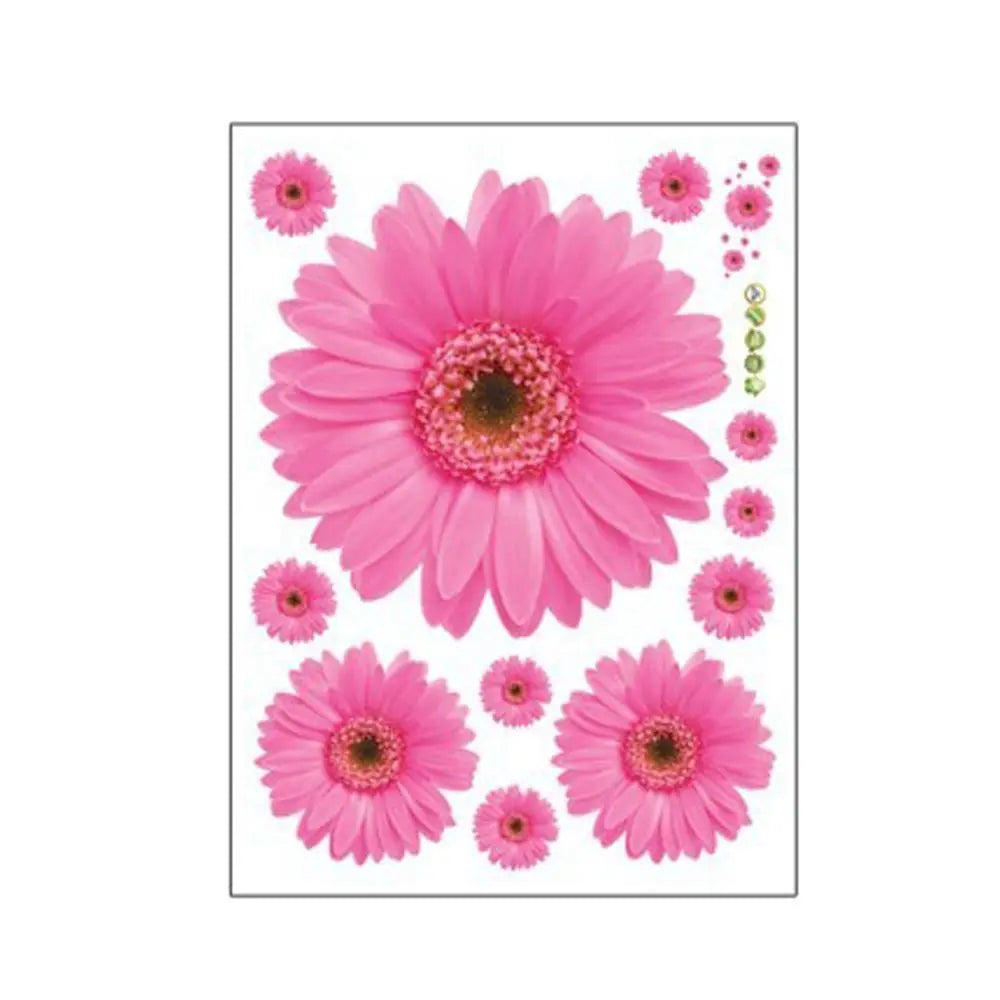 Background Decor Colorful Home Decoration Bedroom Removable Daisy Flower Mural Sticker Decor Sticker Wall Decals Wall Stickers