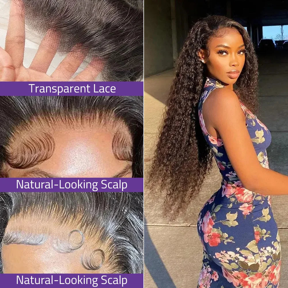 Deep Wave Natural Colored Wigs HD Lace Wigs Brazilian Human Hair Lace Wigs 13x6 Transparent Lace Wigs 200 Density For Women