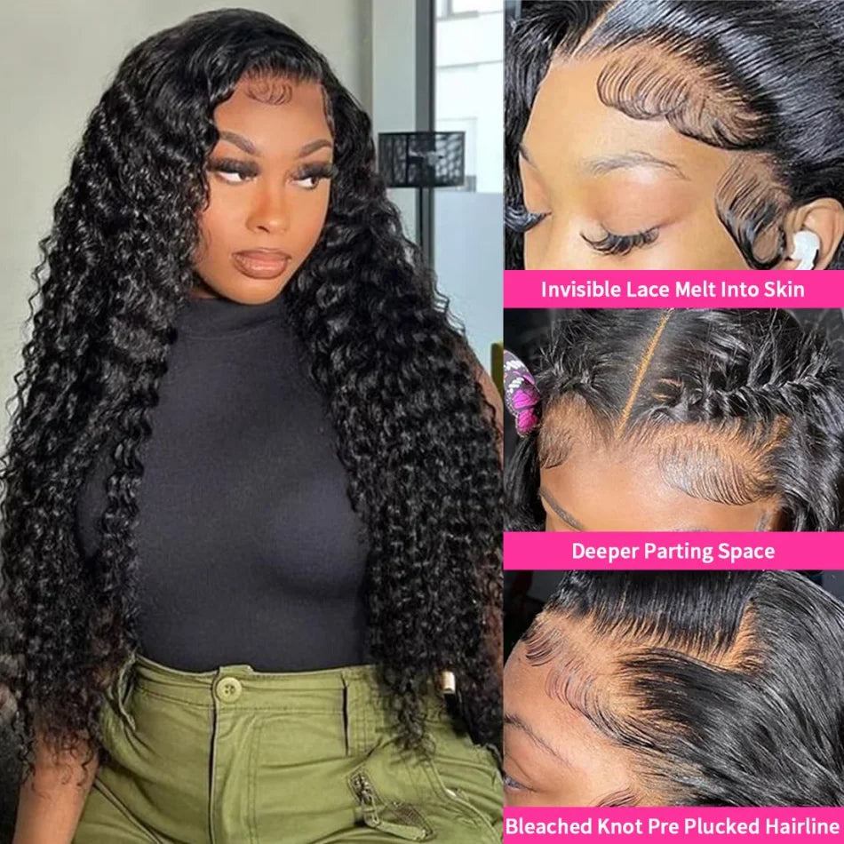 30 Inch Deep Wave Lace Frontal Wig 13X6 Hd Curly Brazilian Human Hair Lace Front Wigs For Women Water Wave Pre Plucked Lace Wigs