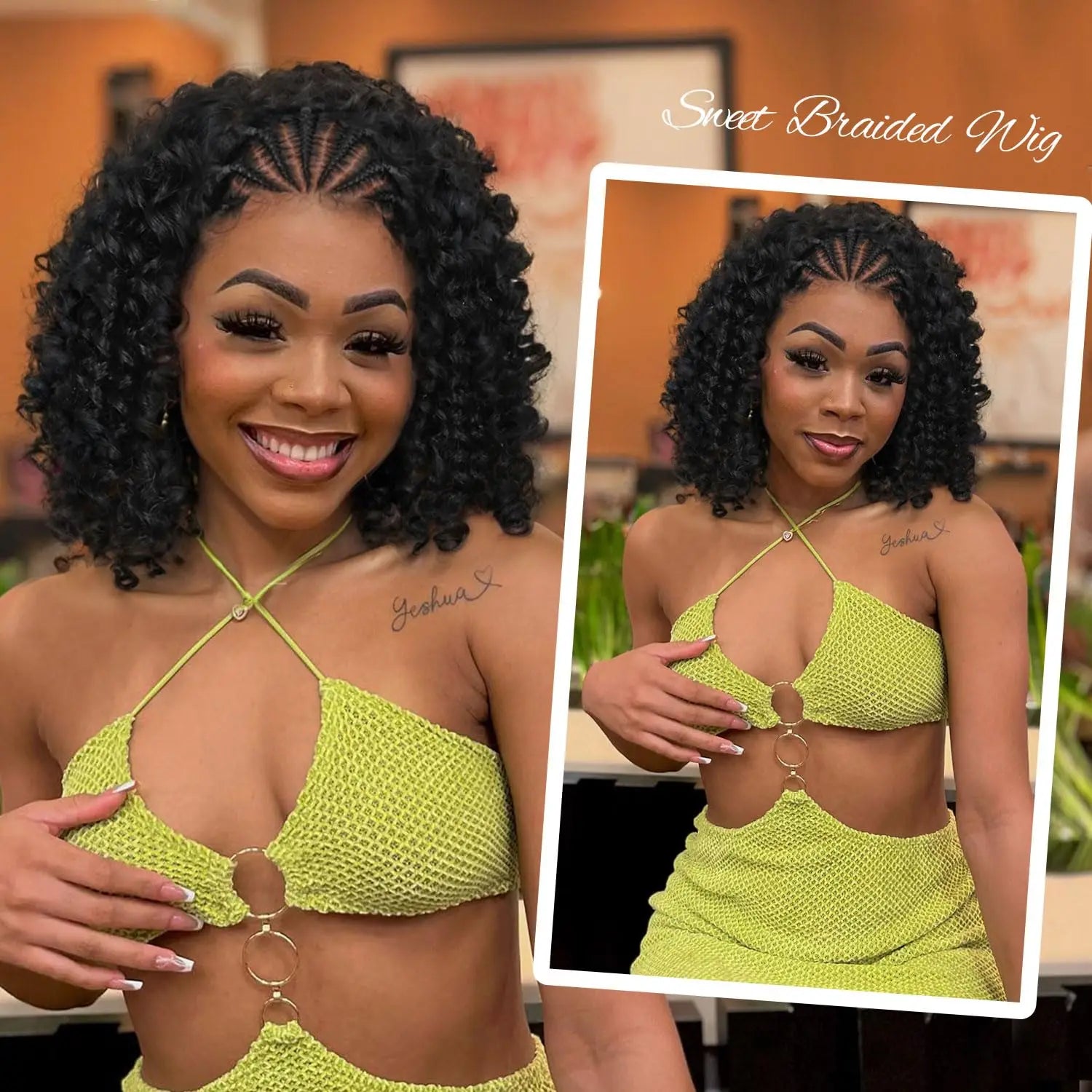 Curly Bob Wig Human Hair 13x4 Lace Front Wigs For Black Women Human Hair Quickwig Braided Wigs Pre Braided Handmade Cornrow Wigs