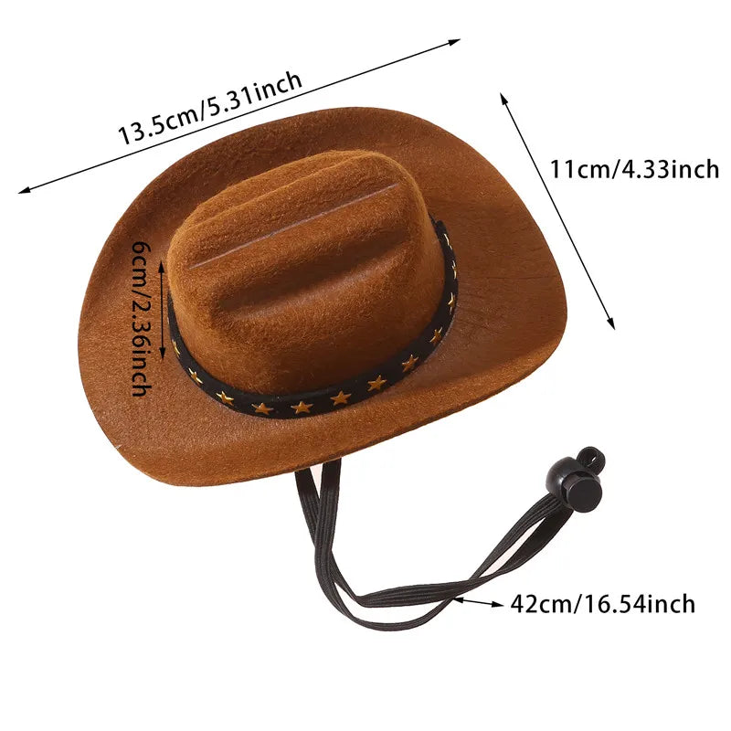 Pet Dog Hat Cowboy Hat Pet Supplies Adjustable Costume Top Hat Headwear Cat Hat Caps Sun Hats for Small Medium Dog
