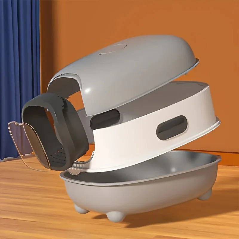 Super-capacity top-loading cat litter box – spacious, foldable, splash-proof, and odor-control design