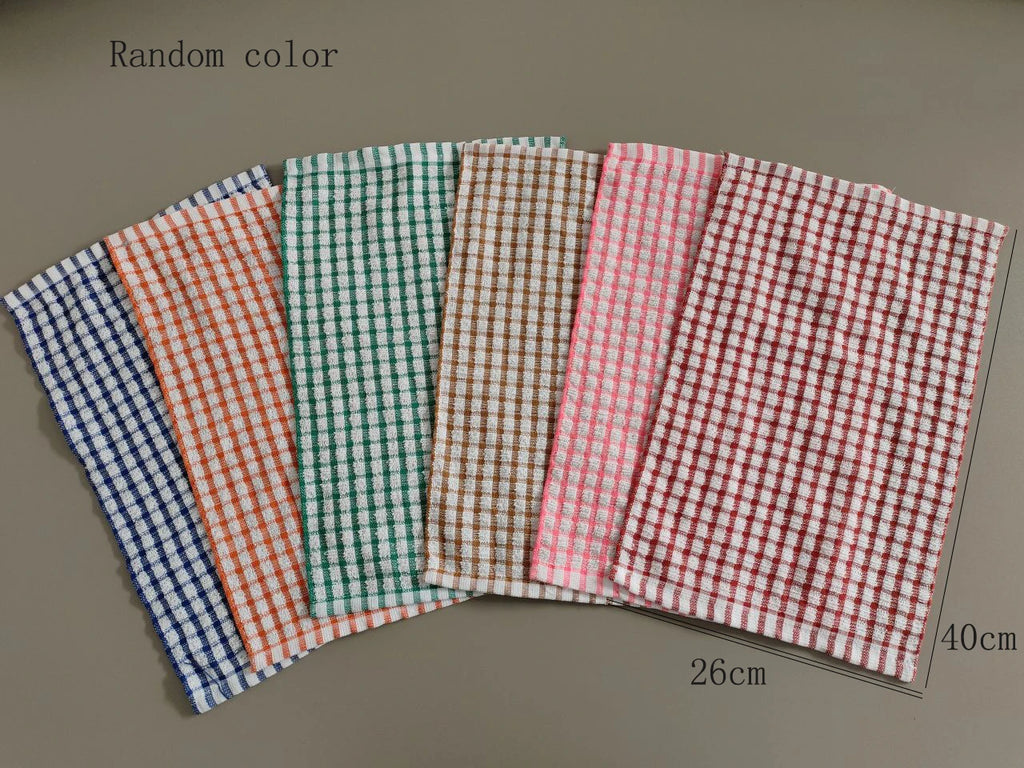 6PCS Cotton Kitchen Tea Towels Absorbent Lint Free Catering Restaurant Cloth Dish Towels Cleaning Cloth Kitchen Cleaning Towel