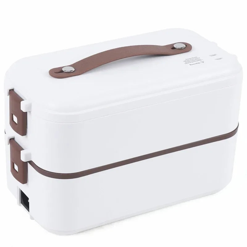 Electric Lunch Box, Portable Food Warmer for Home Office, 2 Layers Steamer Lunch Box, Removable Stainless Steel Container