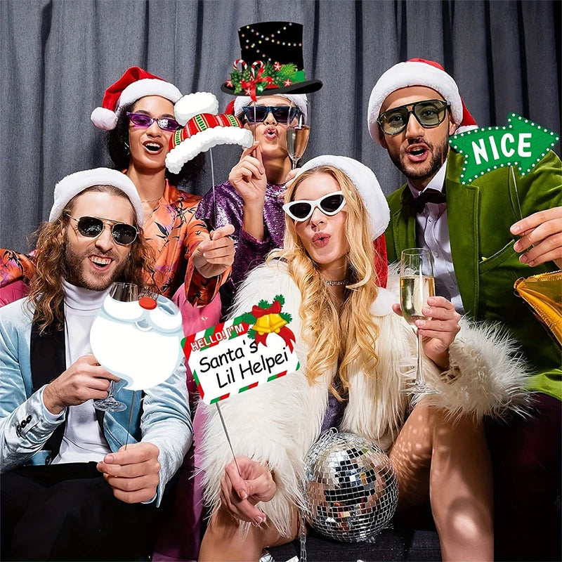 Christmas Decorations Props Cute Santa Claus Xmas Tree Elk Paper Photo Prop New Year Christmas Navidad Children's Gift Accessory