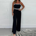 Summer Wave Printed Jumpsuits For Women Elegant Sleeveless High Waist Long Pants Jumpsuit Women Fashion Long Romper Playsuits