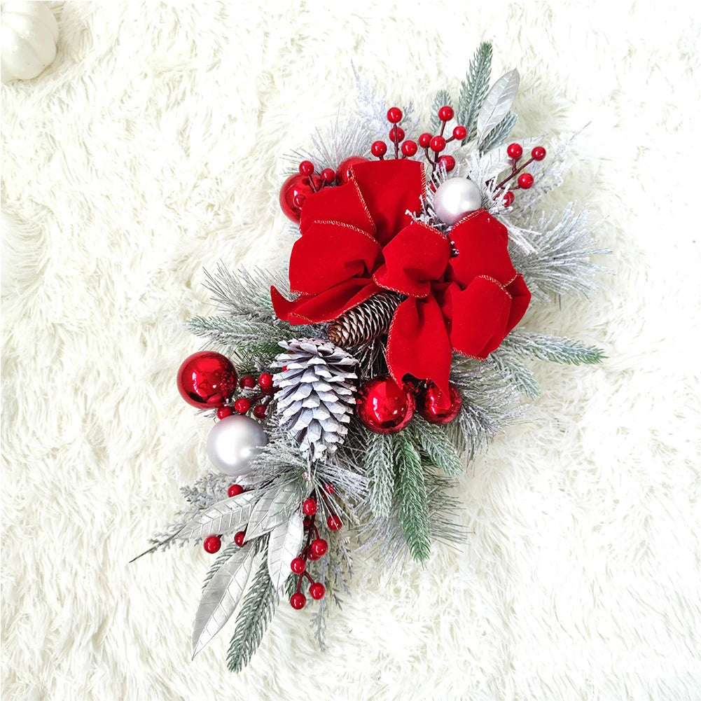 Christmas Wreath Pendants without/with Light Atmosphere Decorative Stair Garland Home Door Window Ornaments Party Supplies Gift