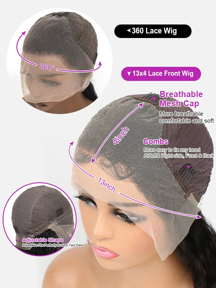 Natural Color 13x6 hd Lace Frontal Wig Water Wave Curly 13x4 Lace Human Hair Preplucked Brazilian Hair Wigs Afro for Women